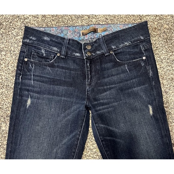 Paige Premium Denim Jeans Womens 28 Blue Dark Wash Sydell Skinny Distressed USA - Picture 3 of 11